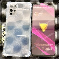 (COMBO F14) OPPO A54 4G - Shockproof Clear Flexible Case and OG Full Screen Tempered Glass