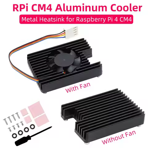 Raspberry Pi CM4 Aluminum Case Armored Shell with 12V 3007 PWN Control Cooling Fan Heatsinks for Pi 