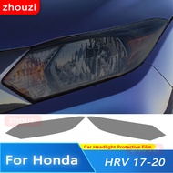 2 Pcs For Honda HRV 2017 2018 2019 2020 Car Headlight Tint Black Protective Film Protection Transpar