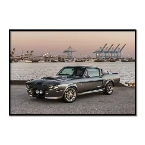 1967 Fords Mustang Shelby GT 500CR Pro Street Hot Supercar Posters and Prints Wall Art Canvas Painti