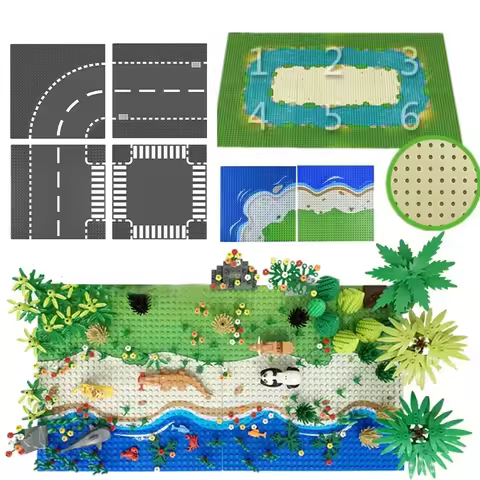 32X32 Dots Styles Classic Building Block Base Plate City View Traffic Road Figures Construction Toys