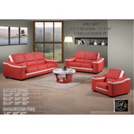 LHT Model A394➕ CT108 ✅ Casa Leather Sofa Set ✅ 1+2+3 seaters ✅ Coffee Table