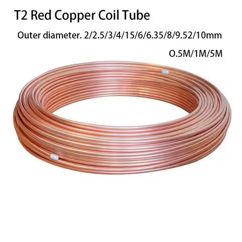 T2 Copper Copper Tube Air Conditioning Refrigeration Capillary Tube Outer Diameter 2/2.5/3/4/5/6/6.3
