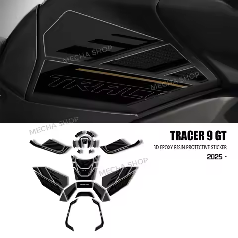 Motorcycle Accessories 3D Resin Sticker Protection Kit For Tracer 9 GT 2025 Tracer 9GT Tech Black Ta