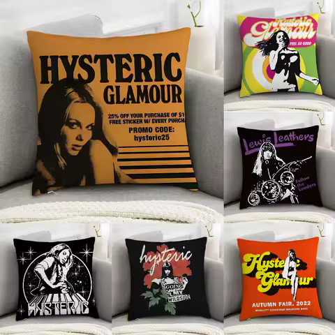 Hysteric Glamour Girl Pillow Case Sofa Decorative Home Double-sided Print Plush Square Throw Pillow 
