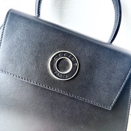 CELINE黑色壓紋真皮圓環系列二用包E55 vintage