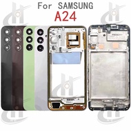 For Samsung Galaxy A24 4G A245 A245F Battery Back cover Housing middle frame + Button + LCD Front fr