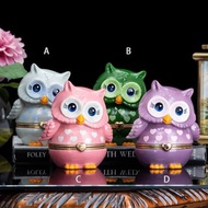 美國Bradford可愛貓頭鷹2013限量陶瓷首飾盒音樂盒音樂鈴4色可選