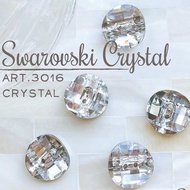 (001 Crystal White) 3016 Swarovski Round Crystal Button Made in Austria