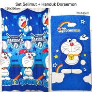Doraemon character fur blanket