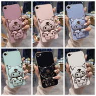 Iphone glossy flexible case kuromi stand with mirror 17promax 17pro 17plus 17 air 16 15 14 13 12 11 