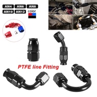 Universal AN3/4/6/8/10/12AN PTFE Oil Fuel Swivel Hose End Fittings Straight 0 /45 /90 /120 /180 Degr