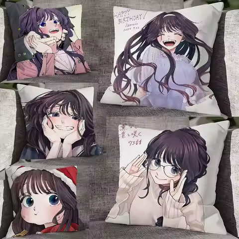 Kaoruko Waguri Hana wa Rin to Saku Pillow Case For Sofa Decor Car Office Room Printing Cushion Cover