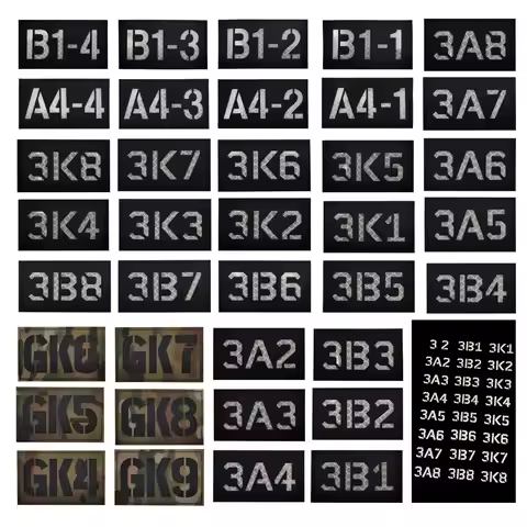 Laser Cut IR Reflective English Letter Badge B1-4,3A-1 Call Sign Chapter CP Camouflage GK9 Series Pa