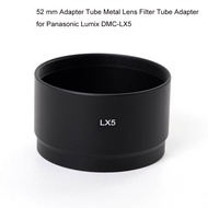 Black LX5 52 mm Adapter Tube Metal Lens Filter Tube Adapter for Panasonic Lumix DMC-LX5