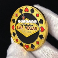 La Vegas Poker Lucky Customized Dedicated Lucky Coin Press Card Device Commemorative Coin Chip Coin 
