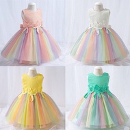 Gaun Baby 2021 Newborn Rainbow Lace Infant 1st Birthday Dress Baby Girl Baju Baby Perempuan Murah Ma