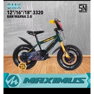 Maximus 3320 BMX children's bicycle with 3.0 tires for children 2-8 years old, size 12 16 18 inch