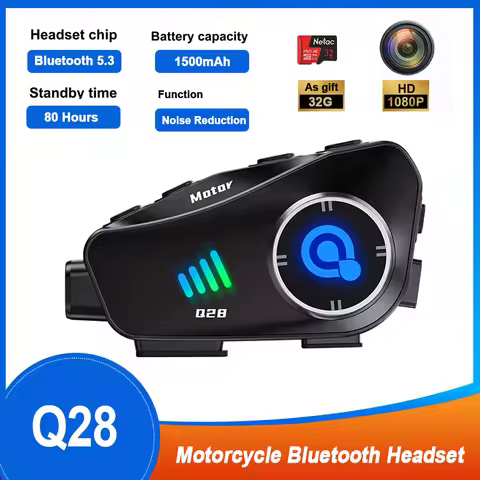 Q28 Motorcycle Helmets Bluetooth Headsets 1080P HD Camera Recorder TF Card as gift Waterproof Moto H