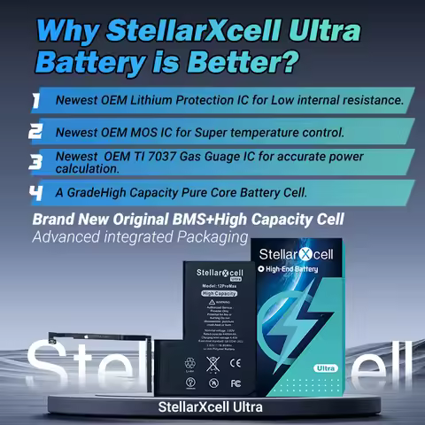 StellarXcell Ultra original Battery for iphone 7037 TI for 11pro Xs 12pro, 13mini 13 Pro max 14 14pr