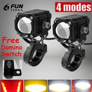 Mini Driving Light Mocycle Driving Spot Light 4 Modes Light Waterproof With Switch