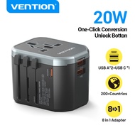 Vention 20W Charger Travel Adapter Global Universal Charger AC + USB 2 in 1 Fast Charging Adapter fo