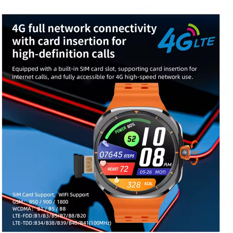 Upgrade Android 13.0 Smart Watch Ultra 4G/5G Smartwatch With 190° Rotary Camera GPS WIFI Sim Card Sl