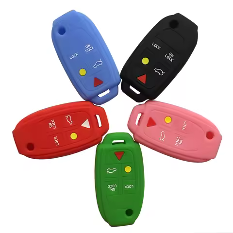 Silicone Remote Flip Key Case For Volvo XC90 S80 XC70 S60 V70 D05 5 Button Key Cover Case Fob Car Ac