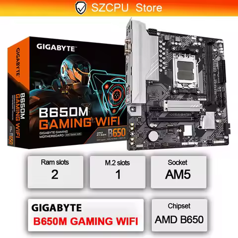 GIGABYTE New B650M GAMING WIFI Support for DDR5 6400 M.2 2.5GbE LAN B650 Ryzen™ 7000 Series AMD Sock