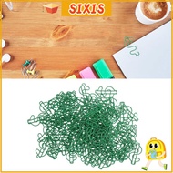 SIXIS 100 Pcs Metal Paper Clips, Green 4.5*2cm Dollar Shape Paper Clips, Novelty Dollar Shaped Preve