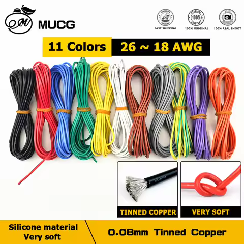 11Colors Heat-resistant Silicone wire Ultra soft Electrical wires Electronic componen cable DC led 1