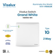 Visalux Grand Series Switch 1G 2 Way White Premium Hotel Switch/ (VSD1012-WH) 2 Way Switch