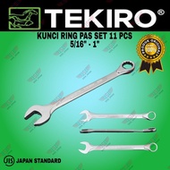 Tekiro Kunci ring pas set 5/16"-1" / ringpas sae 11pc / Kunci pas ring