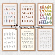 American Sign Language Poster ASL Poster Canvas Painting Alphabet Wall Art Educational Classroom Dec