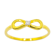 Happy Jewelry แหวนเพชรของแท้ แหวนอินฟินิตี้ ความหมายดีๆ ที่ไม่มีที่สิ้นสุด ทองแท้ 9k 37.5% ME550