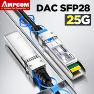 AMPCOM 25G DAC Cable SFP28 Passive Direct Attach Copper Twinax Cable for Cisco Mikrotik Fortinet Ubi