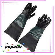 POPULAR 1Pair Sandblaster Glove, 60cm Rubber Sandblast Cabinets Gloves, Special Sandblaster Parts Black Sandblasting Nitrile Gloves