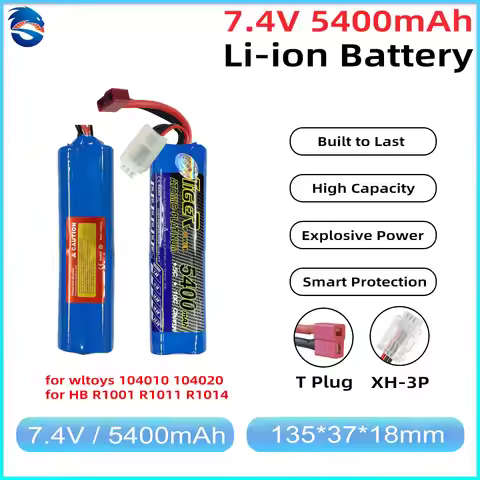 WLtoys Upgrade 2S LiPo Battery 7.4V 3000mAh/5400mAh 35C for 1/10 104020 104010 104026 HB R1011 R1014
