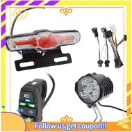 【W】E-Bike Headlight Tail Light Sets Electric Bicycle 24V-48V Light Group Horn Tail Light Brake Light