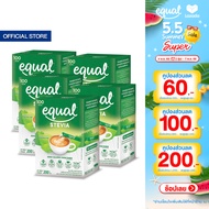 [5 กล่อง] Equal Stevia หญ้าหวาน อิควล สตีเวีย ผลิตภัณฑ์ให้ความหวานแทนน้ำตาลจากหญ้าหวานธรรมชาติ ขนาด 