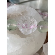 Rose 🌹 Quartz With Prehnite and Nine (9) Tails 🦊