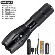 Alonefire ไฟฉาย Led สีส้มสีเหลือง E17ไฟฉายกันน้ำซูมได้แสงสีขาว3800ลูเมน18650สำหรับโคมไฟตั้งแคมป์