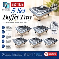 KT WARE 5 set 35x27 BUFFET EMBOSSED / BUFFET TRAY SET / BUFFET FOOD TRAY / SERVING TRAY /FOOD PAN KE