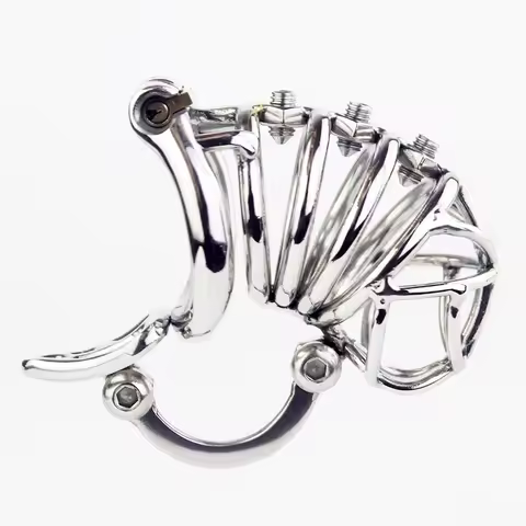 NEW Male Chastity Device Stainless Steel Chastity Cage With Removable Spikes And Adjustable Testicul