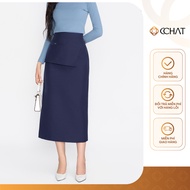 Slit Soline Skirt CCHAT High Quality Tulle Midi Skirt 25CDS2015ST