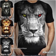 Lion T-shirt Animal Lion Tiger Harimau Maung Lion Animal Print T-shirt Premium Distro