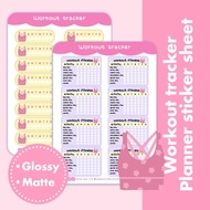 Workout tracker | Kawaii sticker sheet Exercise Record Reminder Planner Size 4x5...