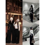 Women's printed Outfit - Long-sleeved t-shirt + straight-leg pants - Personality streetwear Outfit