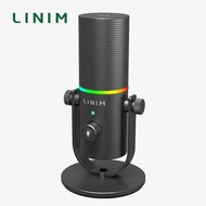 LINIM DM1 USB Digital Condenser Microphone with RGB Control/Headphone jack/Mute MIC for PC Phone Liv