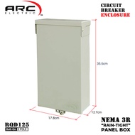 ARC NEMA 3R PANEL BOX Electrical Enclosure Weather-resistant 18Gauge for TQD (Breaker NOT included)